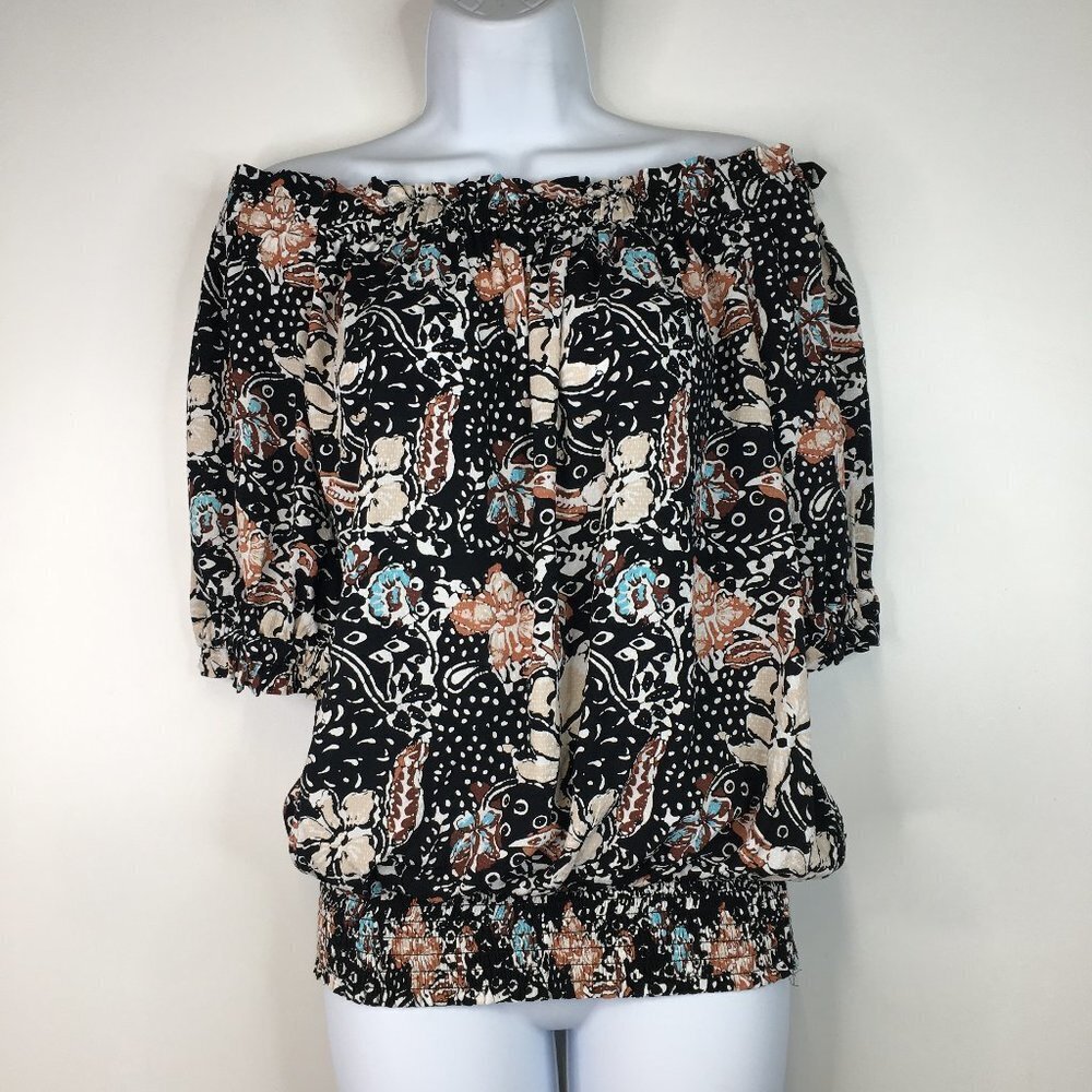 Ann Taylor Factory Off The Shoulder Floral Top Size L